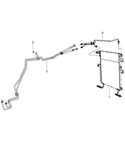 2009 Dodge Sprinter 2500 Hose And Tube Oil Cooler Pressure And Return Diagram for 55056952AC