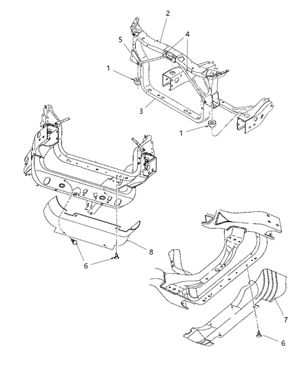 2001 Dodge Dakota Closure Radiator Diagram for 55255721AC