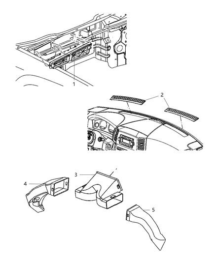 Panel Instrument Upper Includes: Left Outer Duct Diagram for 1EC931DHAC