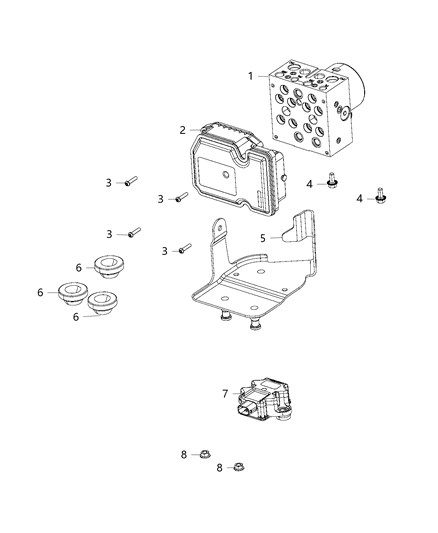 Module Anti-Lock Brake System Diagram for 68524798AA