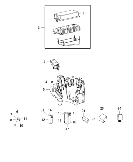 2008 Dodge Challenger Power Distribution Center Intelligent Power Diagram for 68251629AB