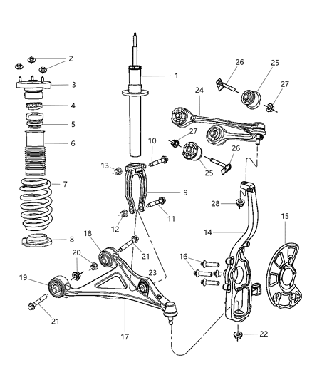 Mount Strut Upper Diagram for 4895413AD