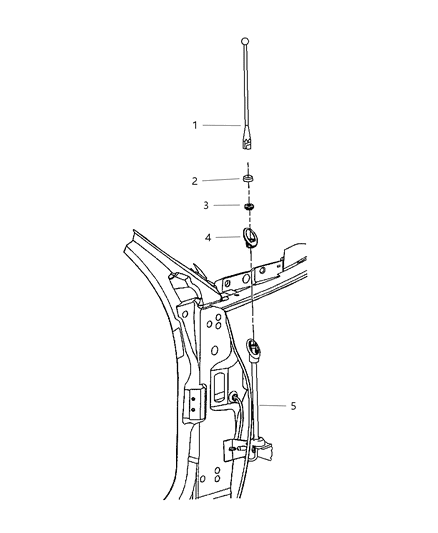2002 Chrysler PT Cruiser Mast Antenna Diagram for 4671868AA