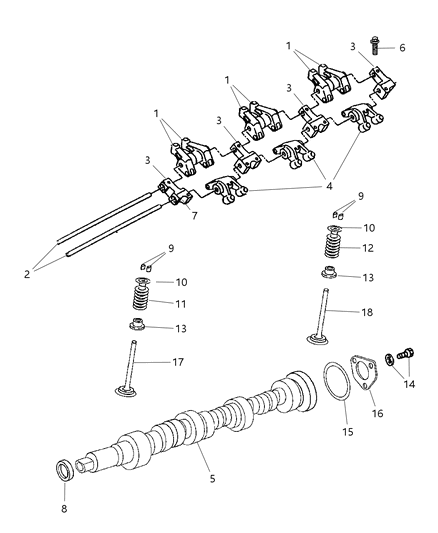 2008 Dodge Magnum Dowel Rocker Diagram for 4573379