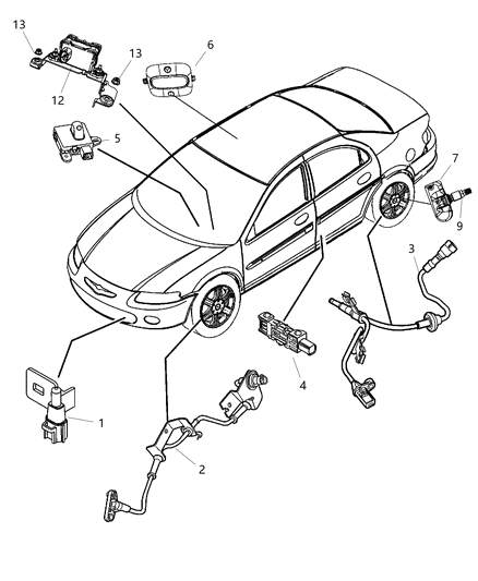 2002 Dodge Grand Caravan Sensor Infrared Diagram for 55111910AA