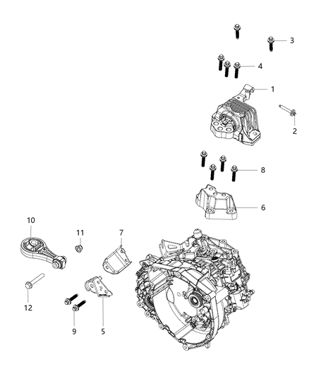 2009 Chrysler Town & Country Isolator Transmission Mount Diagram for 68141406AG