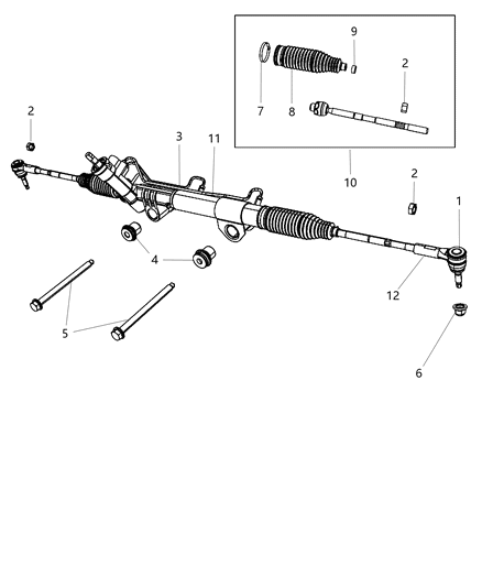 Tie Rod Kit Outer End Diagram for 5073582AE