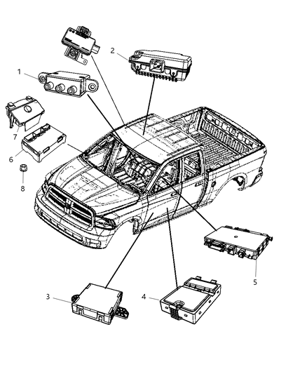 1986 Chrysler New Yorker Module Door Diagram for 68055298AB