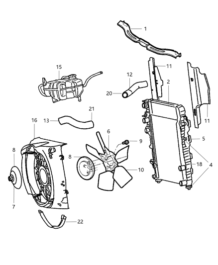 Radiator Engine Cooling Diagram for 5183562AB