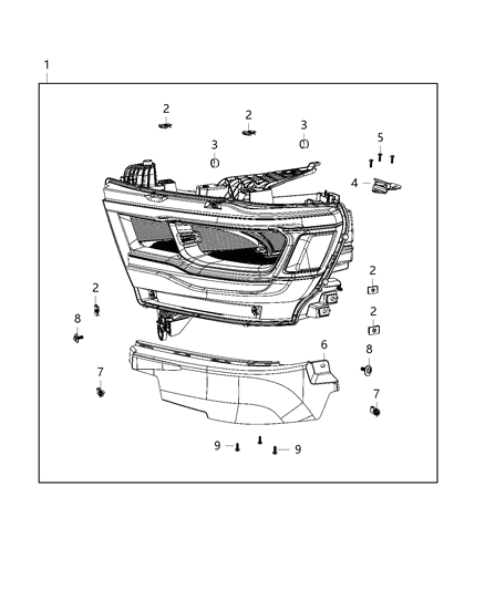 Headlamp Diagram for 68316088AH