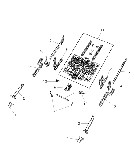 2018 Chrysler 300 Beam Lower Load Diagram for 68143955AB