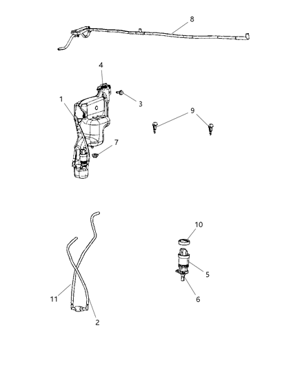2002 Jeep Grand Cherokee Hose Windshield Washer Diagram for 5303837AB