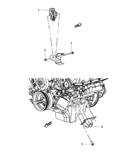 2009 Dodge Durango Bracket Engine Mount Diagram for 52855543AC