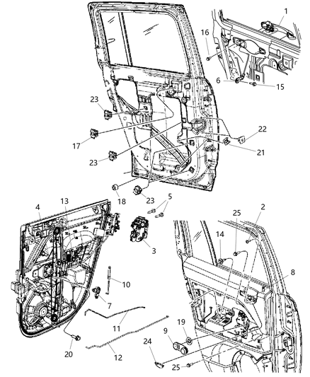 2009 Chrysler PT Cruiser Handle Exterior Door Diagram for XU81JBAAG