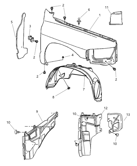 Shield Wheelhouse Diagram for 55275835AD