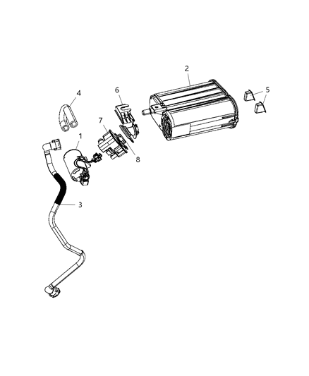 Detector Evaporative System Integrity Module Diagram for 68457700AA