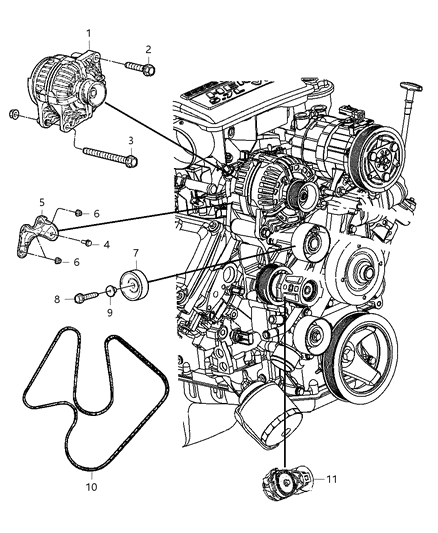 2000 Chrysler Grand Voyager Generator Engine Diagram for R6028699AB