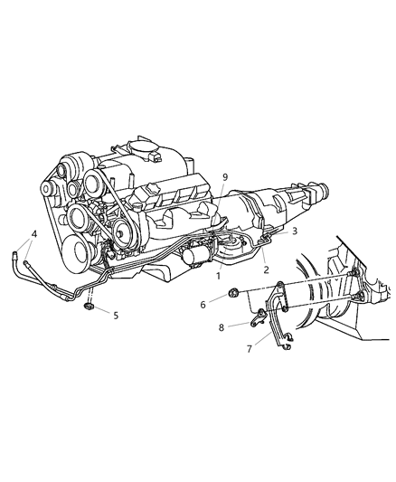 Tube And Hose Oil Cooler Diagram for 52028897AB