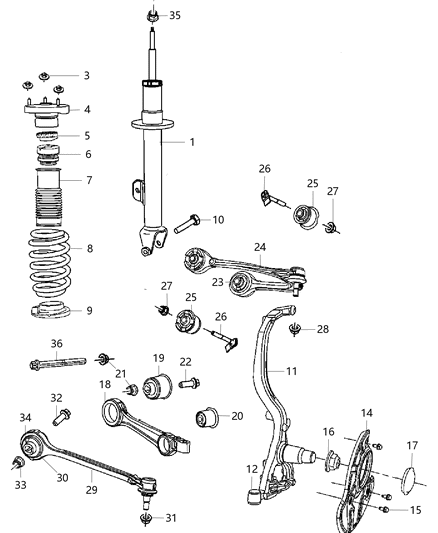 Shock Absorber Suspension Diagram for 5039431AB
