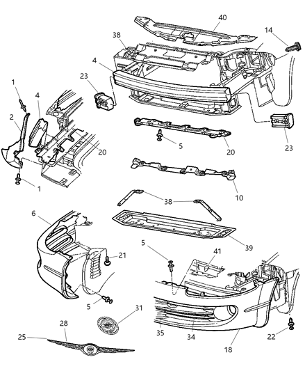Fastener Fascia Fascia To Fender Diagram for 4805405AA