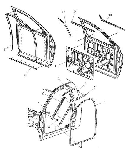 1989 Chrysler Fifth Avenue Weatherstrip, Door Belt Outer Diagram for 55276943AC