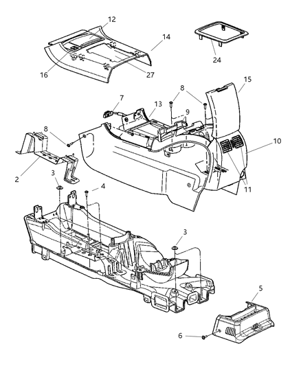 2007 Chrysler Pacifica Wiring Console Diagram for 4868977AA