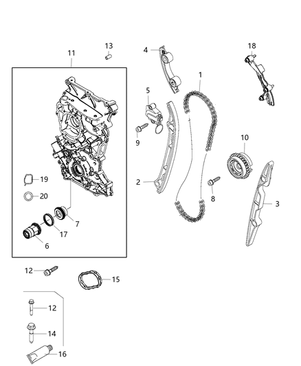Cover Timing Case Diagram for 68439100AA
