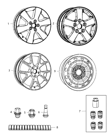 Wheel Aluminum Diagram for 1EK85PAKAB
