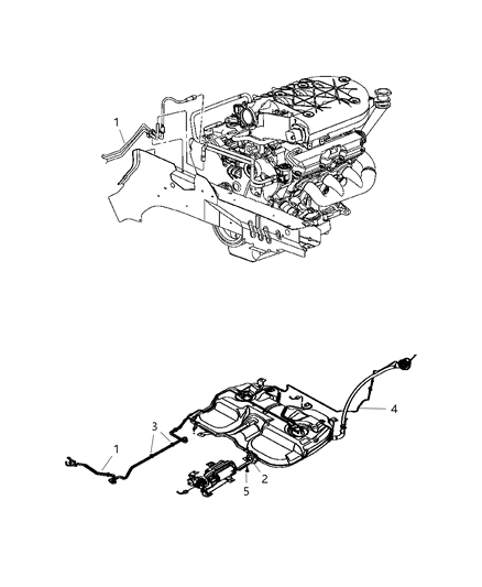 Bundle Fuel Supply And Vapor Lines Diagram for 4880244AB