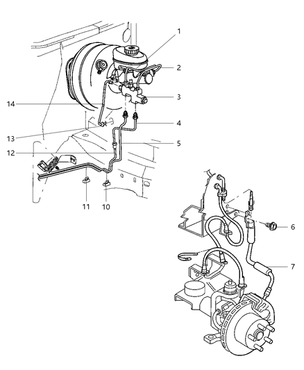 2004 Chrysler Town & Country Tube Brake Diagram for 52127988AC