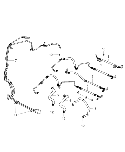 Hose Power Steering Pressure Diagram for 68080398AF