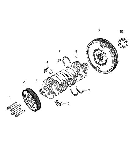 Bearing Crankshaft Lower Diagram for 68089152AA