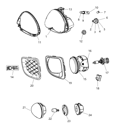 Bulb Headlamp H-7 Diagram for P00000H7EB