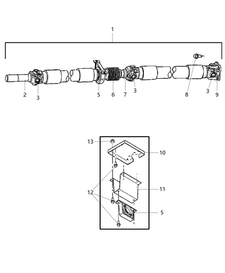 Shaft Drive Rear 2-Piece Diagram for 52853186AC