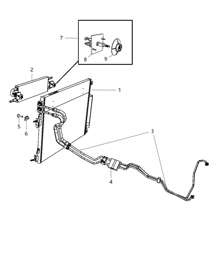 Tube And Hose Oil Cooler Diagram for 4598134AB