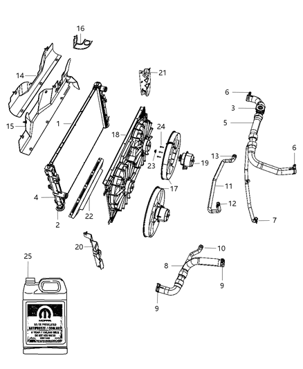 Antifreeze Coolant Gallon Standard Ms-9769 Diagram for 68163849GA