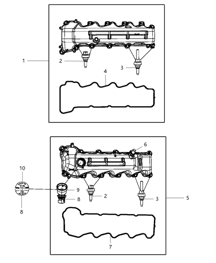 2003 Chrysler Concorde Cover Cylinder Head Right Diagram for 53022138AB