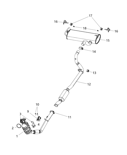 Pipe Exhaust Extension Diagram for 68251970AD