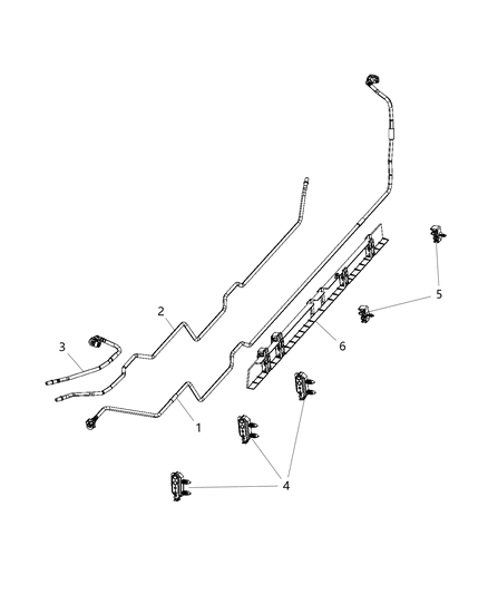 1993 Dodge Ramcharger Tube Fuel Return Diagram for 68312209AB