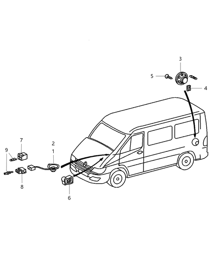 Speaker Rear Diagram for 5124619AA