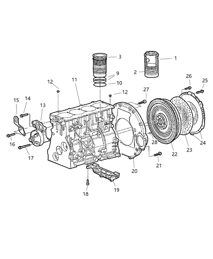 2021 Ram 1500 Classic Liner Cylinder Diagram for 5093878AA