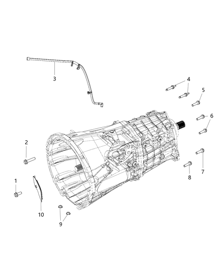 Stud Double Ended M10 X 1.50 X 48.00Xm10 X 1.50 X 31.50 Diagram for 6512400AA