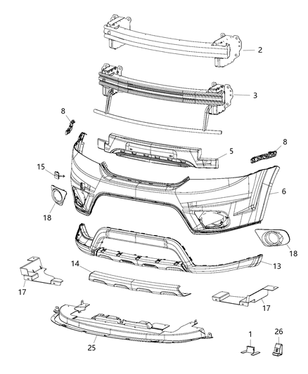 2006 Chrysler Town & Country Applique Fascia Diagram for 5NB66TZZAA