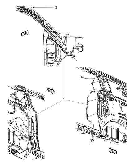 Hose Sunroof Drain Diagram for 4894621AB