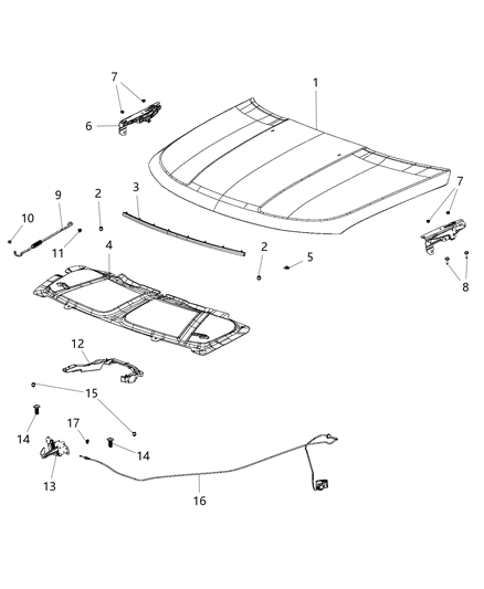 Latch Hood Diagram for 68079690AC