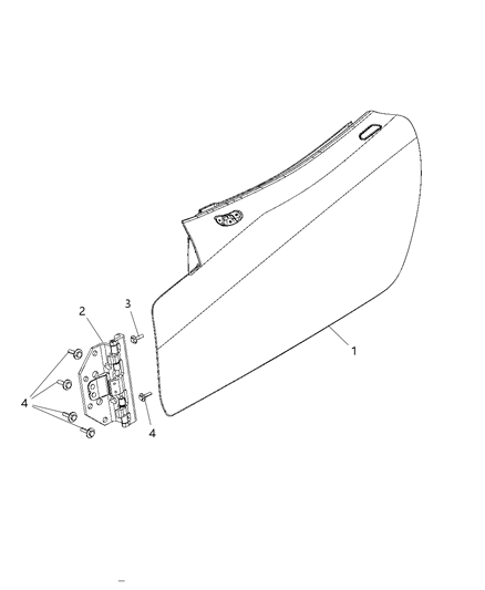 1990 Jeep Wagoneer Hinge Front Door Diagram for 4865462AE