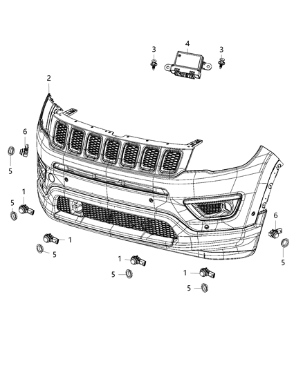 2008 Jeep Commander Module Parking Assist Diagram for 68449663AA