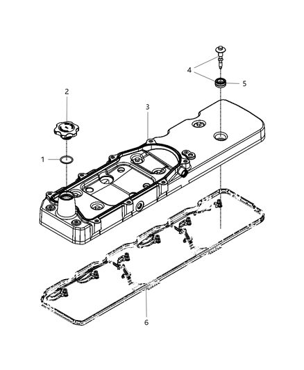 Cover Valve Diagram for 68005454AB