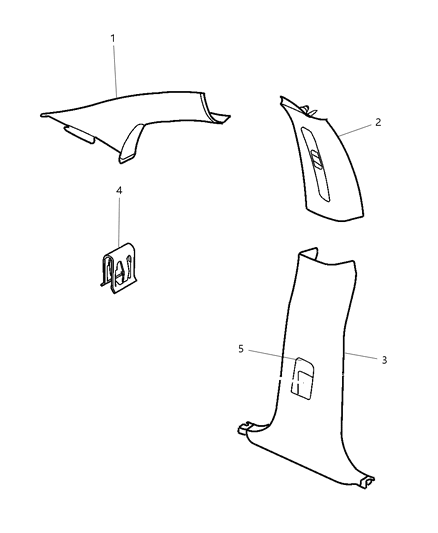1986 Dodge Diplomat Molding Windshield, Passenger Side Diagram for LK48RK5AE