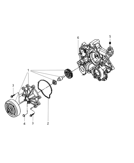 2004 Jeep Liberty Pump Water Diagram for 53022189AD